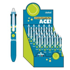 Bolígrafo Borrable 4 en 1 TENNIS - expositor 25 uds