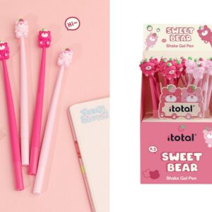 Bolígrafo Flexible Oso Rosa - expositor 24 uds