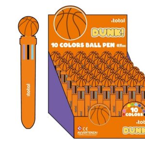Bolígrafo Multicolor BASKETBALL - expositor 36 uds