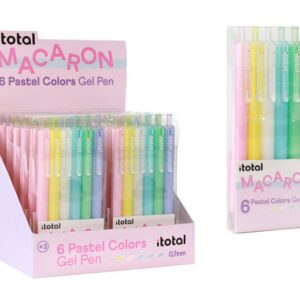 Bolígrafos de gel MACARON - expositor 12 uds