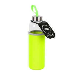 Botella de borosilicato 500 ml con funda amarilla en neopreno
