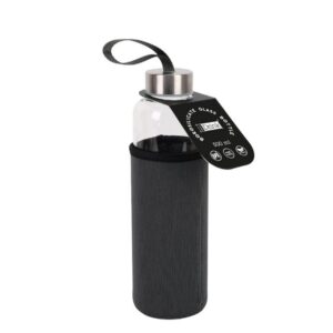 Botella de borosilicato 500 ml con funda gris en neopreno