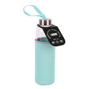 Botella de borosilicato 500 ml con funda verde claro en neopreno