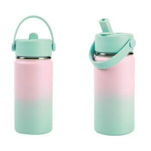 Botella Térmica 400 ml con asa sombreada rosa/verde azulado