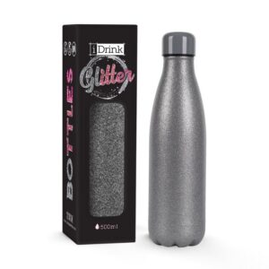 Botella Térmica 500 ml Glitter plata