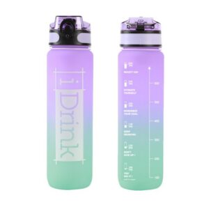 Botella Tritan 1000 ml violeta y verde azulado