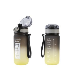 Botella Tritan 500 ml negra y amarilla