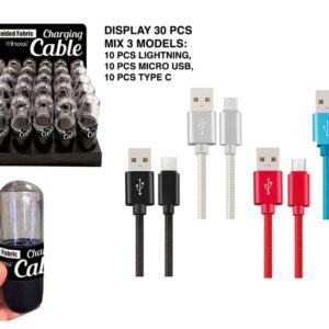 Cable trenzado - expositor 30 uds