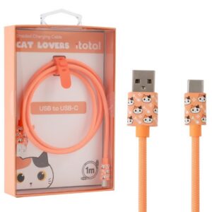 Cable USB - USB-C ORANGE CAT