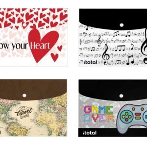 Carpetas de Documentos surtidas LET'S PLAY, MUSIC, FOLLOW YOUR HEART & OLD MAP