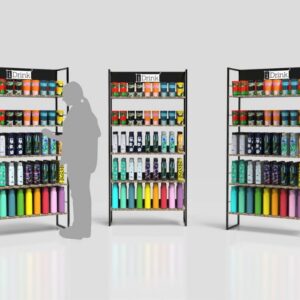 Expositor de madera y metal