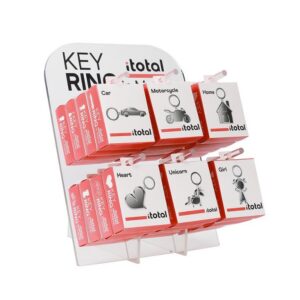 Expositor de sobremesa para llaveros de metal