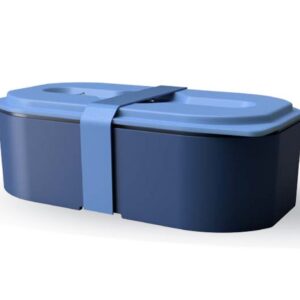 Fiambrera con banda elástica azul