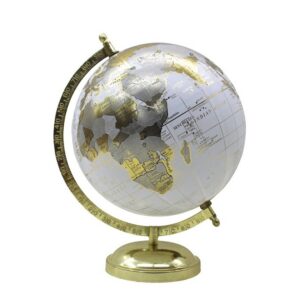 Globo 20 cm blanco y dorado