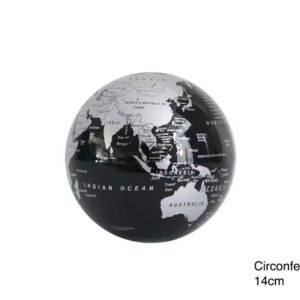 Globo giratorio negro y plata