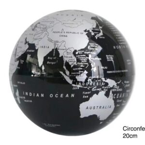 Globo giratorio negro y plateado grande