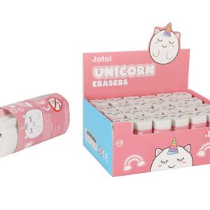 Goma de borrar en forma de unicornio UNICORN - expositor 24 uds