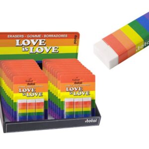 Goma de borrar LOVE IS LOVE - expositor 18 uds