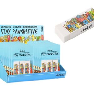 Goma de borrar STAY PAWSITIVE - expositor 18 uds