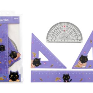 Juego de escuadra y reglas BLACK CAT