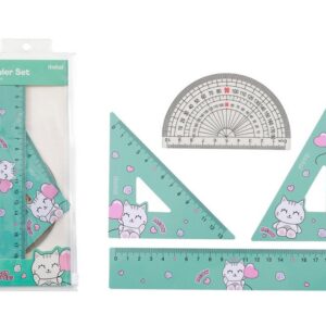 Juego de escuadra y reglas WHITE CAT