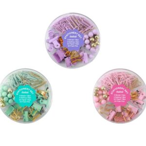 Juegos de alfileres y clips redondos surtidos