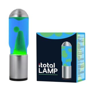 Lamp ADA con Base Plateada, Líquido Azul y Cera Verde