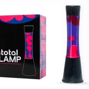 Lámpara de Lava Gravity con Base Negra, Líquido Morado y Cera Rosa