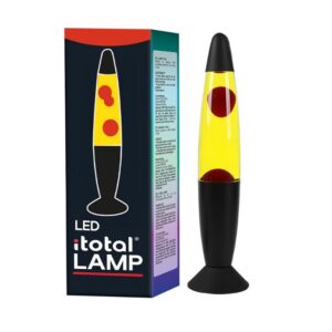 Lámpara de Lava LED Bullet con Luz Roja y Base Negra