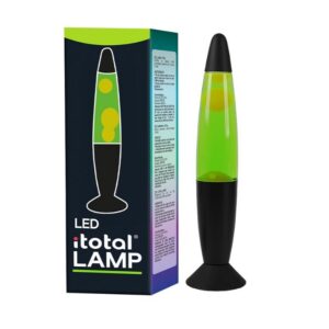 Lámpara de Lava LED Bullet con Luz Verde y Base Negra