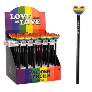 Lápiz LOVE IS LOVE - expositor 36 uds