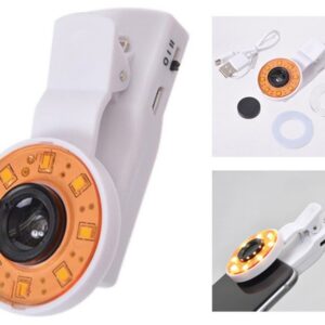 LENTES UNIVERSAL SMARTPHONE CON LUCES, COLOR BLANCO