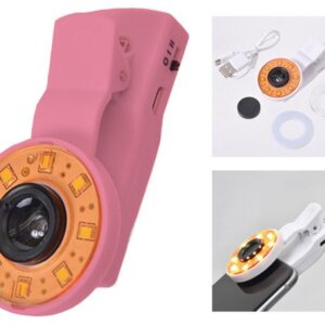 LENTES UNIVERSAL SMARTPHONE CON LUCES, COLOR ROSA