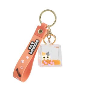 Llavero Liquid cubo ORANGE CAT