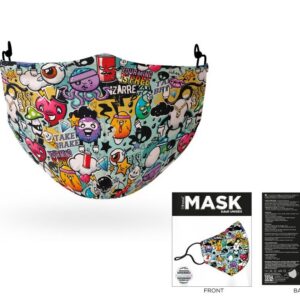 Máscara de cobertura de poliéster Graffiti Preto