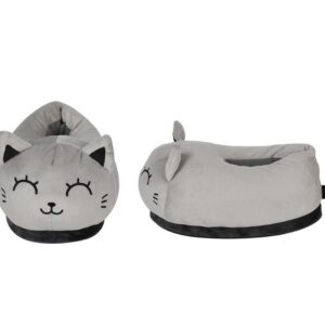 Pantuflas Plush GREY CAT