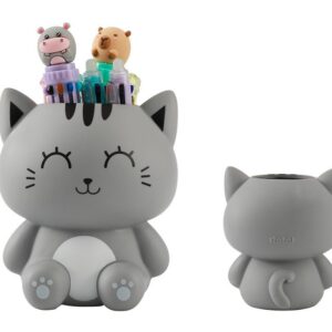 Portabolígrafos 3D GREY CAT