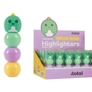 Resaltadores HELLO DINO - expositor 24 uds