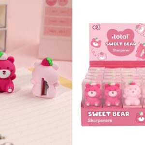 Sacapuntas Oso Rosa - expositor 24 uds