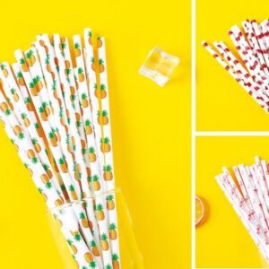Set de 20 Pajitas de Papel con diseños mixtos