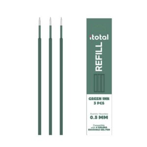 Set de 3 piezas de Recambio de Tinta Borrable para boligrafos 4 en 1 Verde
