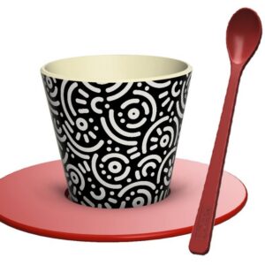Set de Taza, Cuchara y Plato RPET GEOMETRIC