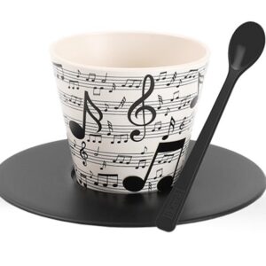Set de Taza, Cuchara y Plato RPET MUSIC