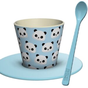 Set de Taza, Cuchara y Plato RPET PANDASTIC
