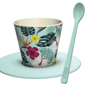 Set de Taza, Cuchara y Plato RPET TROPICAL VIBES