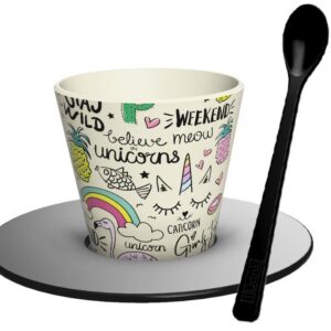 Set de Taza, Cuchara y Plato RPET UNICORN
