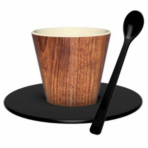 Set de Taza, Cuchara y Plato RPET WOOD