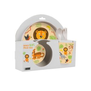 Set RPET Kids con Taza, Cuenco, Plato y Cubiertos ANIMALS