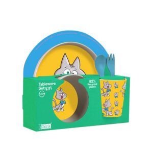 Set RPET Kids con Taza, Cuenco, Plato y Cubiertos C THE CAT