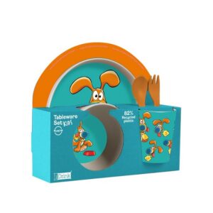 Set RPET Kids con Taza, Cuenco, Plato y Cubiertos J THE DOG